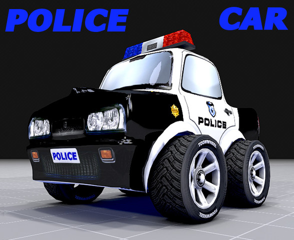 Police Car Toon - Unity Asset