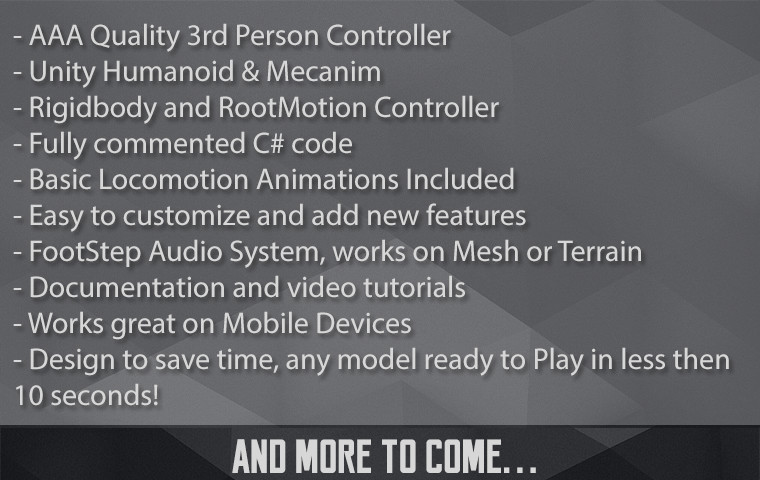 Third Person Controller Basic Locomotion Template Unity Asset