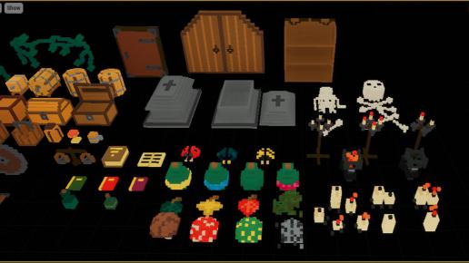 Voxel Dungeon Modular Pack With 10 Styles and many small props